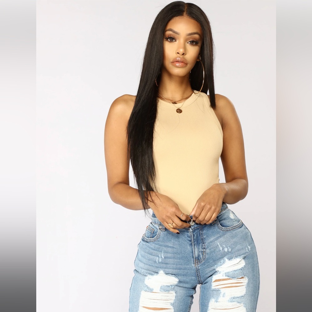 Fashion Nova Nude Bodysuit - Size S/M